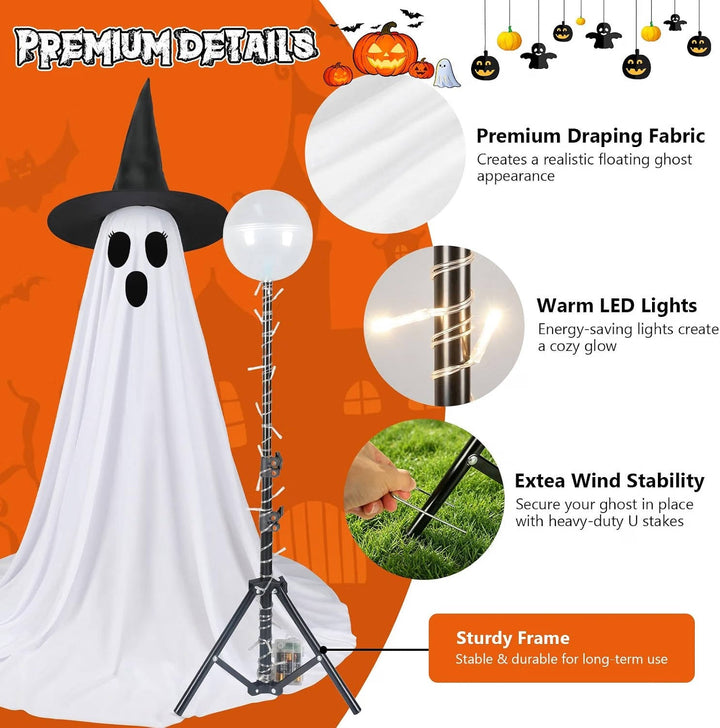Halloween's 2 Pack 5 FT Lighted Ghost Decorations with Remote