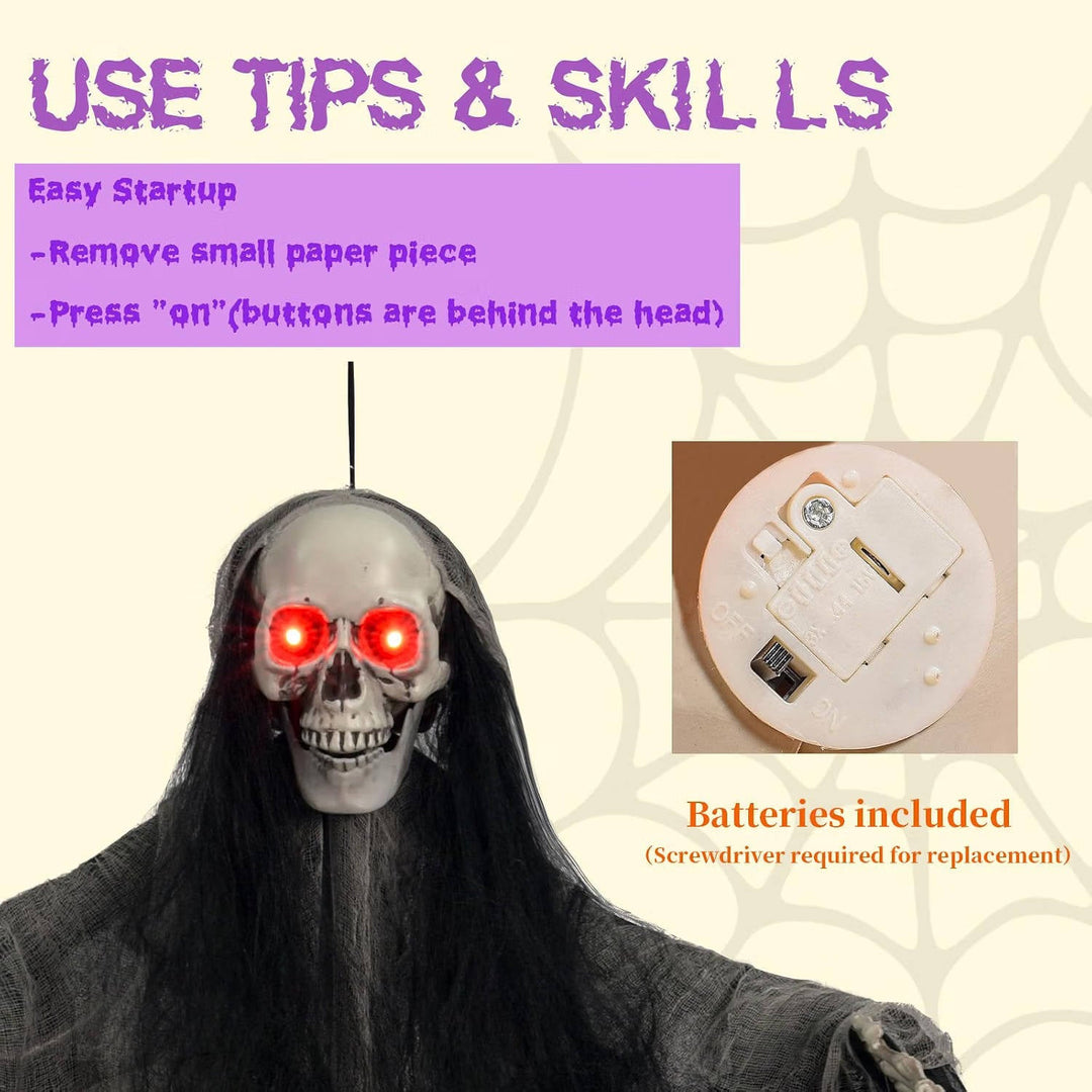Halloween's 3 Pack Lighted Eye Skeleton Ghosts for Indoor/Outdoor Decor