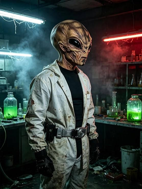 Halloween's Full Head Alien Latex Mask for Costume Parties