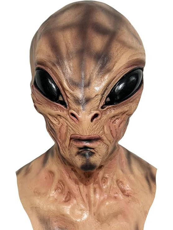 Halloween's Full Head Alien Latex Mask for Costume Parties