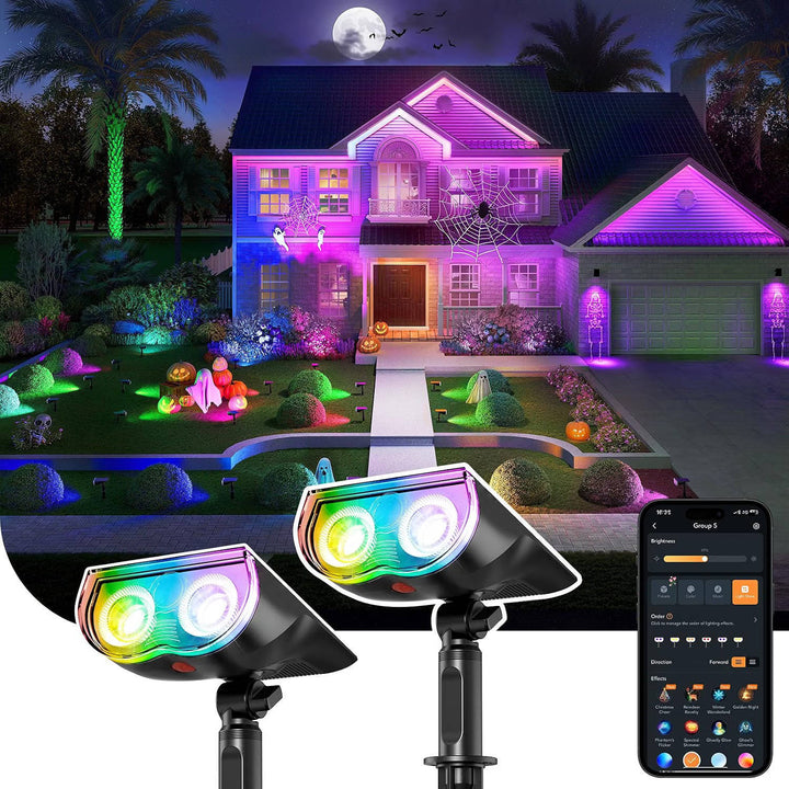 Halloween's Waterproof Solar Outdoor Spot Lights for Garden and Pathway