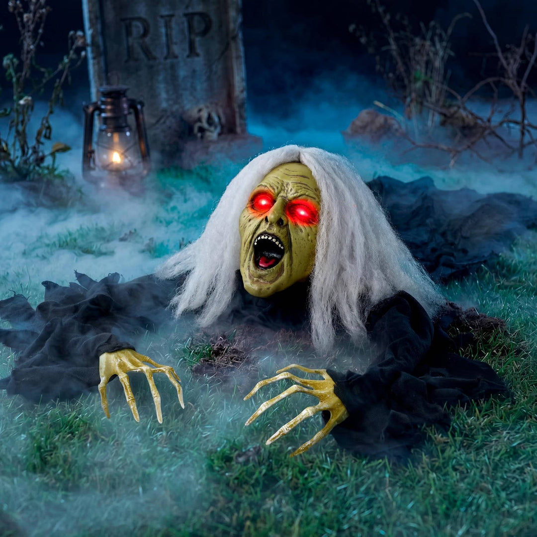 Halloween's Zombie Groundbreaker with Light-Up Eyes and Creepy Sound