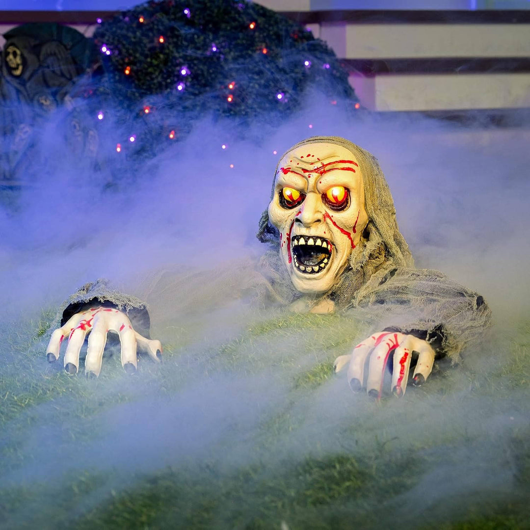 Halloween's Zombie Groundbreaker with Light-Up Eyes and Creepy Sound