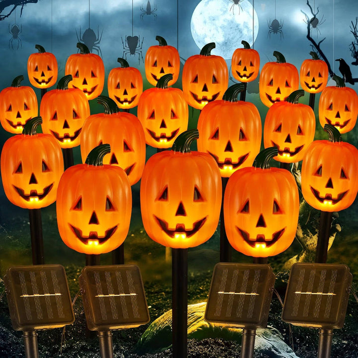 Halloween's 10 Pack Solar Pumpkin Stake Lights for Outdoor Decor