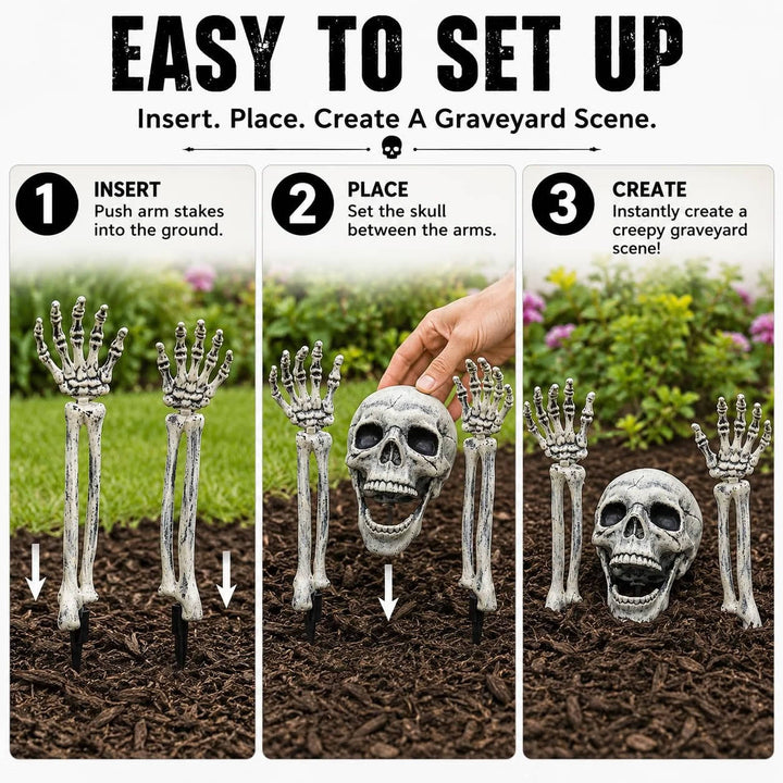 Halloween's Realistic Skeleton Stakes for Outdoor Lawn Decor