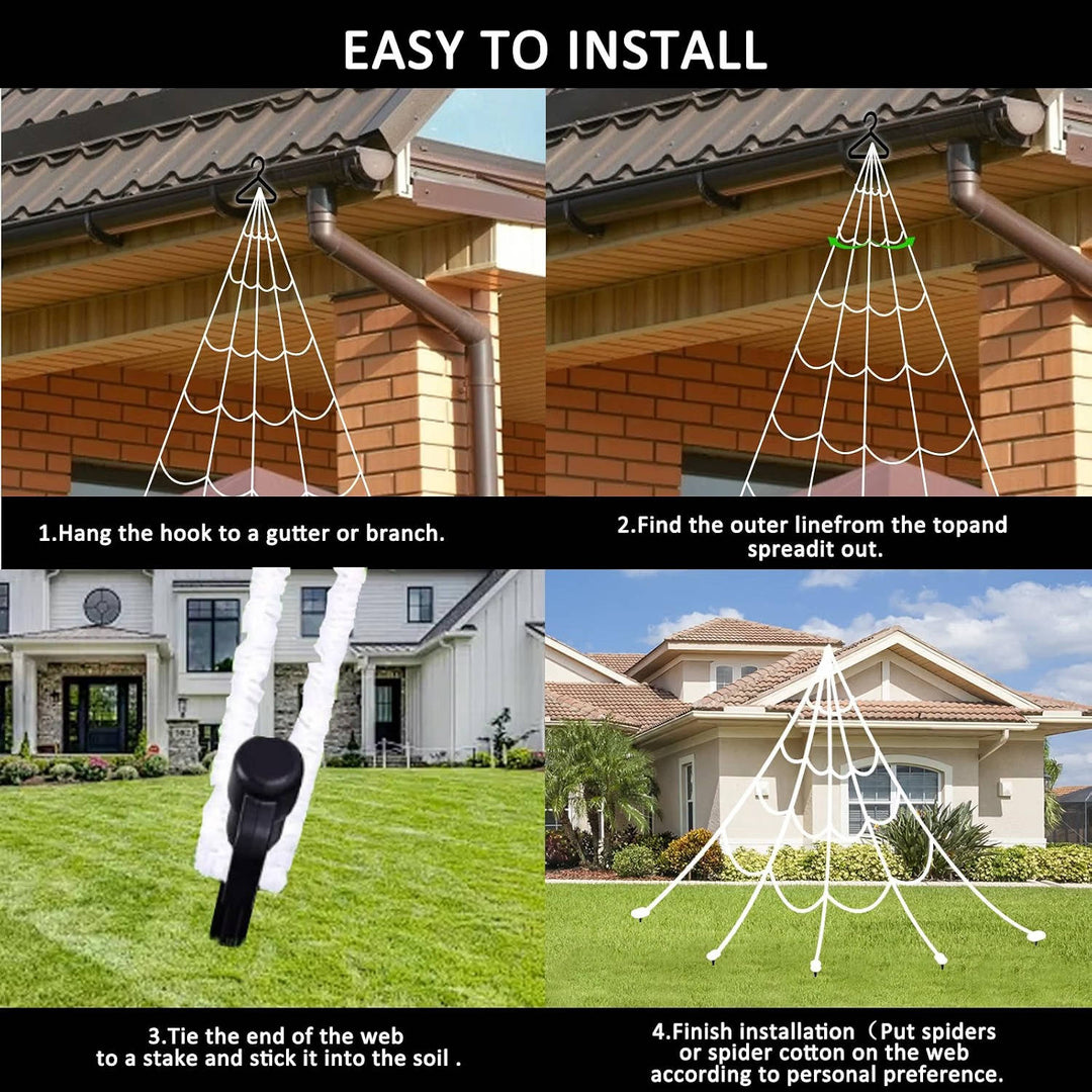 Halloween's 16.4 FT LED Spider Web Lights with Remote & 8 Modes