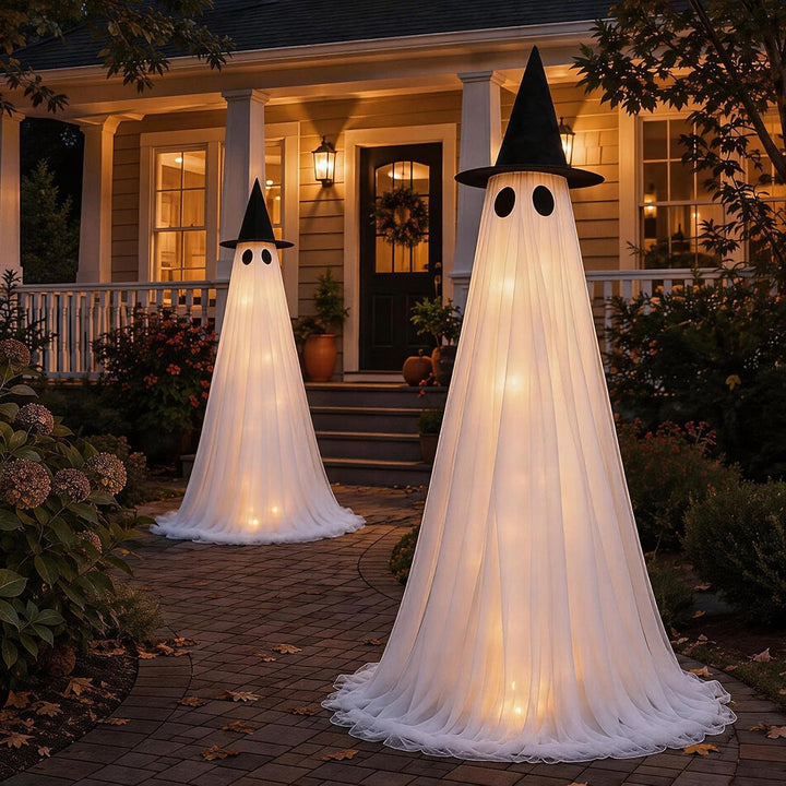 Halloween's 2 Pack 5 Ft Large Light Up Ghost Outdoor Decorations