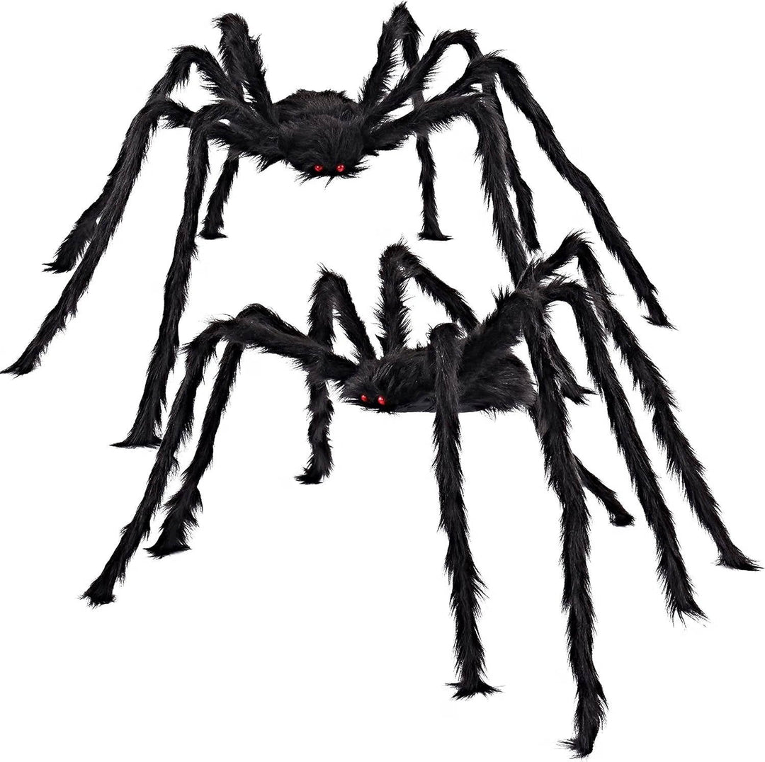 Halloween's 2 Pack 5 FT Giant Hairy Black Spider Decorations for Parties