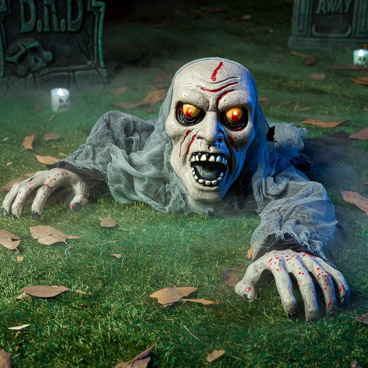 Halloween's Zombie Groundbreaker with Light-Up Eyes and Creepy Sound