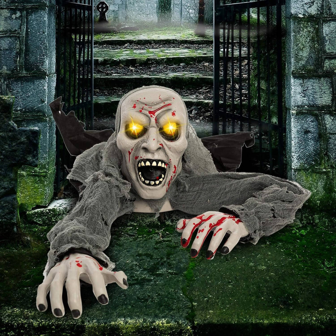 Halloween's Zombie Groundbreaker with Light-Up Eyes and Creepy Sound