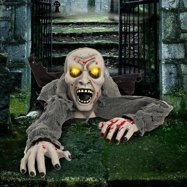 Halloween's Zombie Groundbreaker with Light-Up Eyes and Creepy Sound