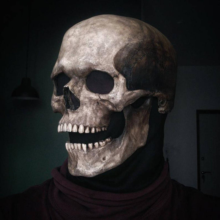 Halloween's Realistic Full Head Skull Mask with Movable Jaw