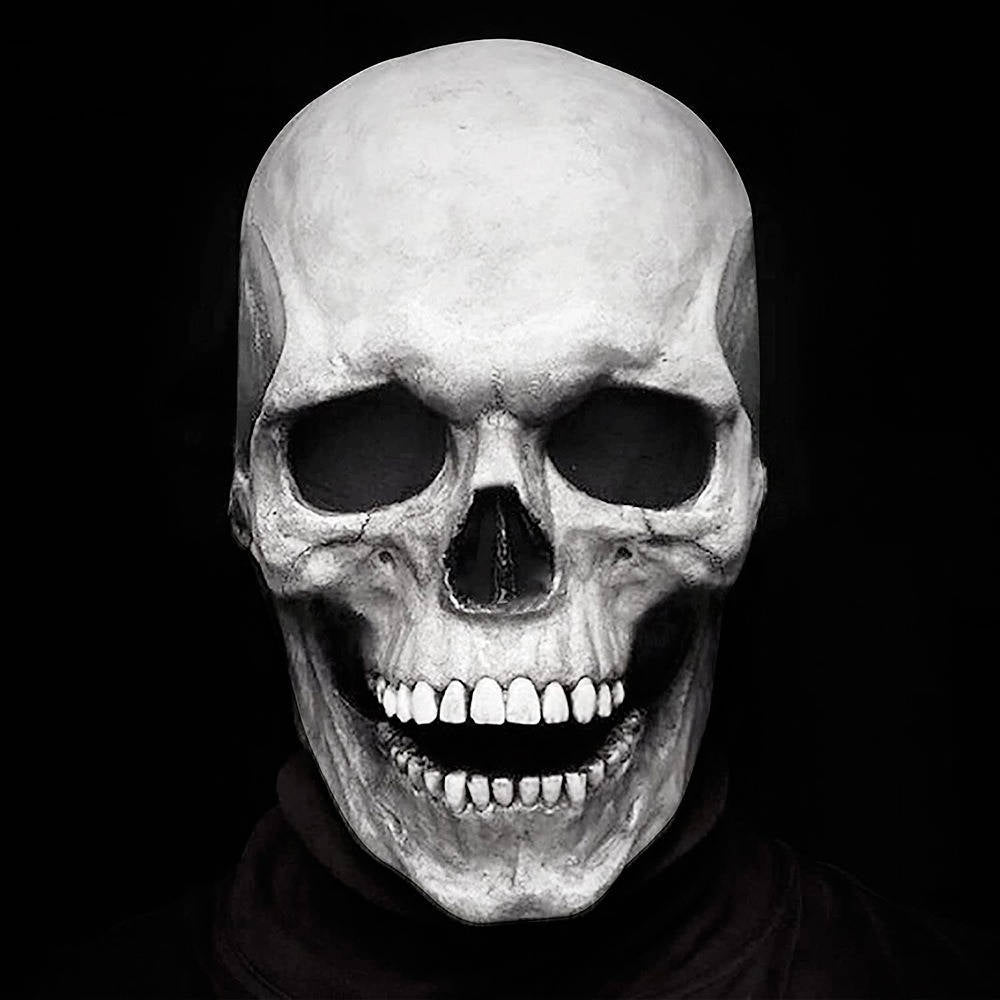 Halloween's Realistic Full Head Skull Mask with Movable Jaw