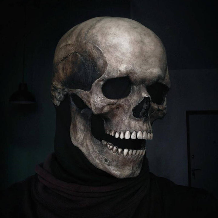 Halloween's Realistic Full Head Skull Mask with Movable Jaw