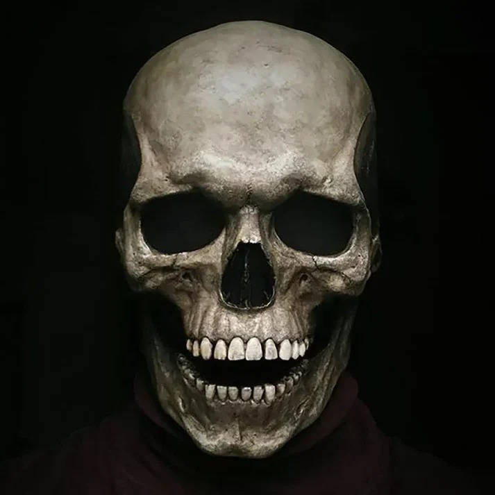 Halloween's Realistic Full Head Skull Mask with Movable Jaw