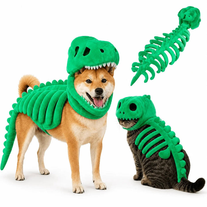 Halloween's Dinosaur Skeleton Pet Costume for Dogs and Cats