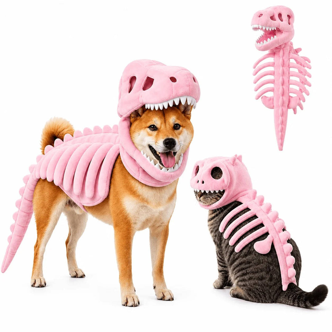 Halloween's Dinosaur Skeleton Pet Costume for Dogs and Cats
