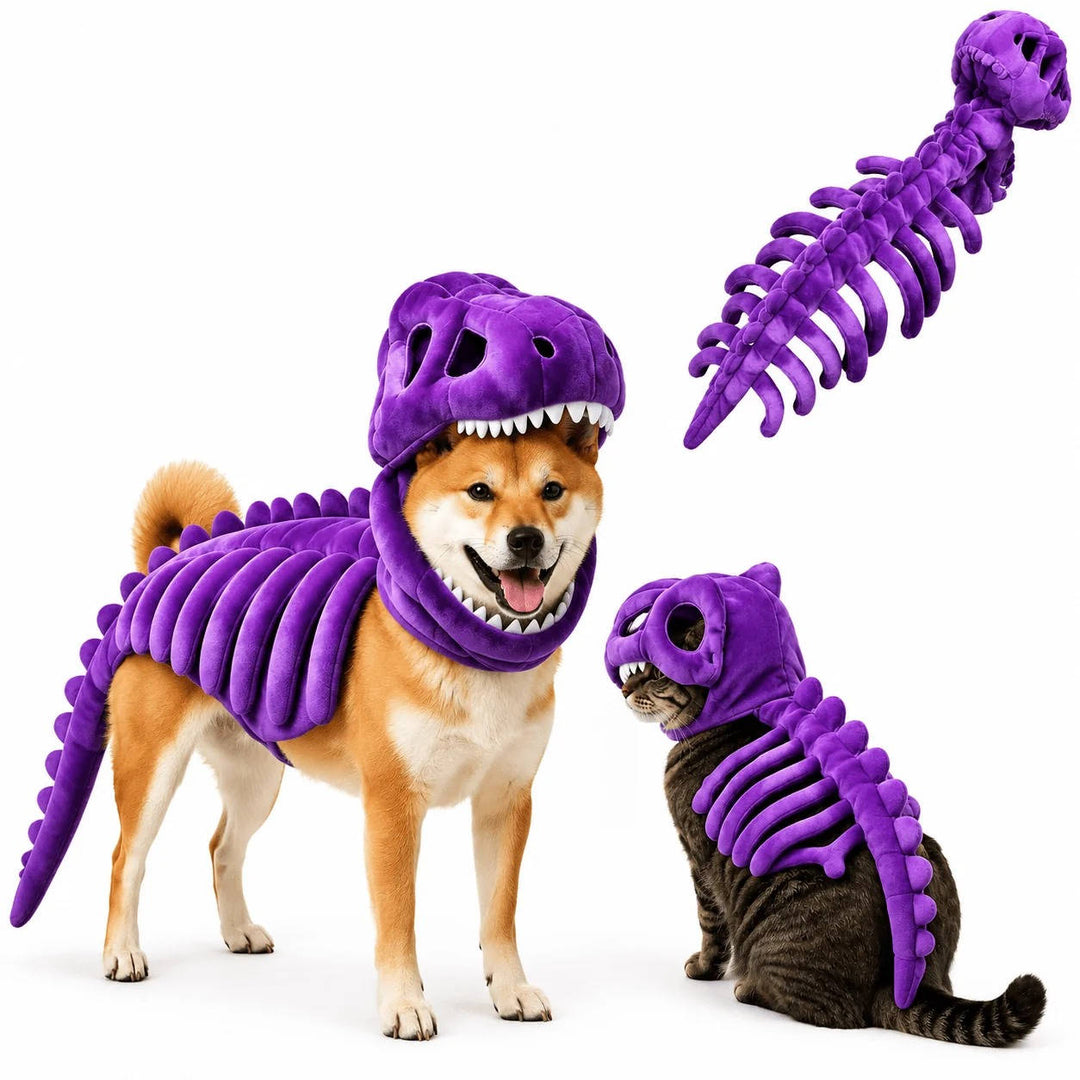 Halloween's Dinosaur Skeleton Pet Costume for Dogs and Cats