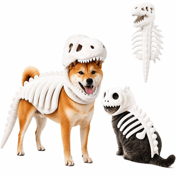 Halloween's Dinosaur Skeleton Pet Costume for Dogs and Cats