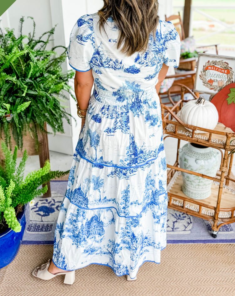 Women's Printed Tiered Maxi Dress – Casual Summer Dress
