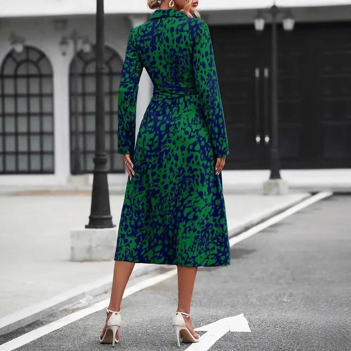 Women's Abstract Print Midi Casual Dress