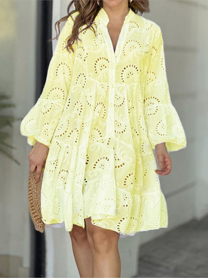 Women's Casual Balloon Sleeve Mini Dress