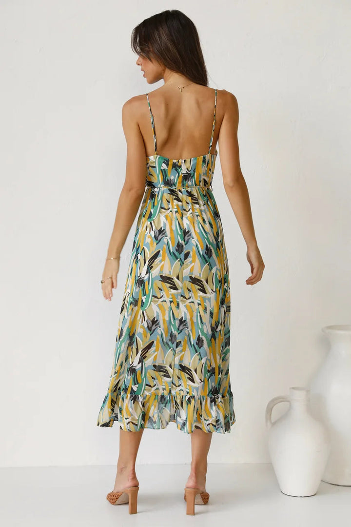 Women's Floral Spaghetti Strap Midi Dress – Summer Fashion Essential