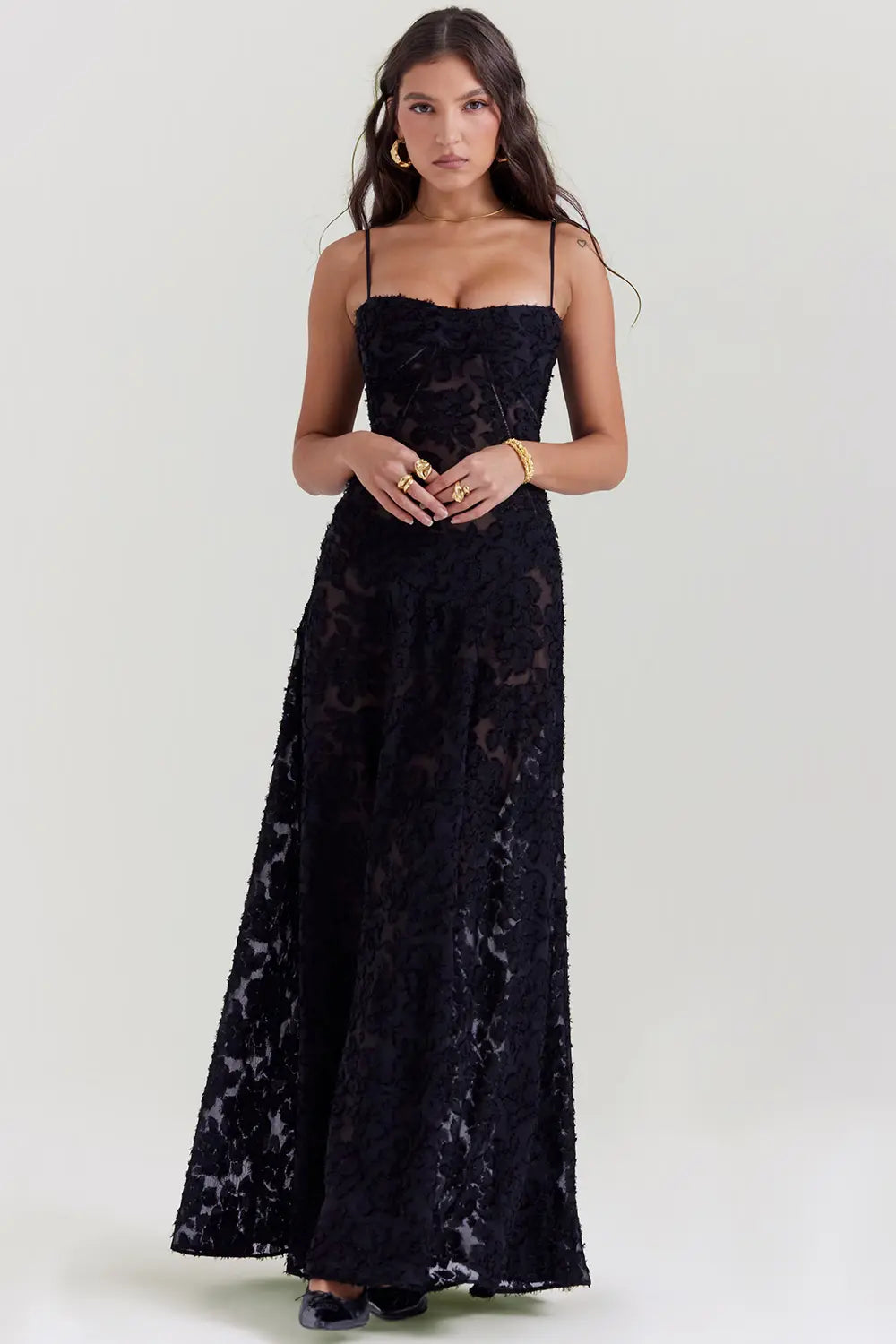 Women's Elegant Open Back Maxi Dress