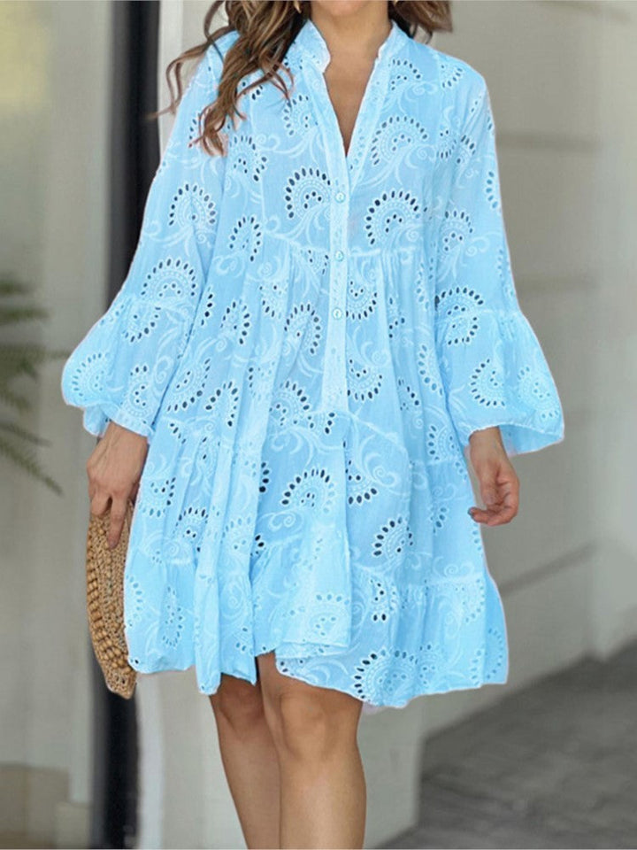 Women's Casual Balloon Sleeve Mini Dress