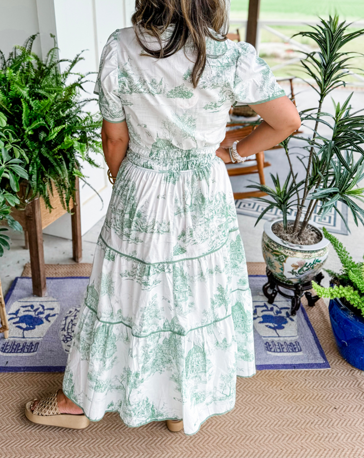 Women's Printed Tiered Maxi Dress – Casual Summer Dress