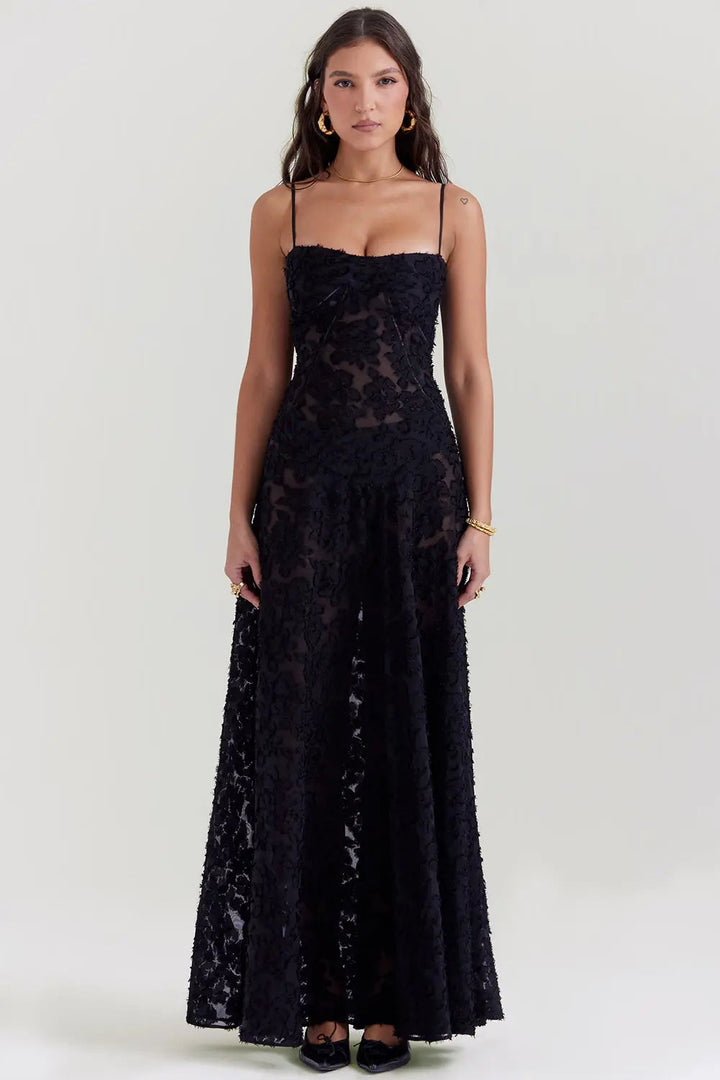 Women's Elegant Open Back Maxi Dress