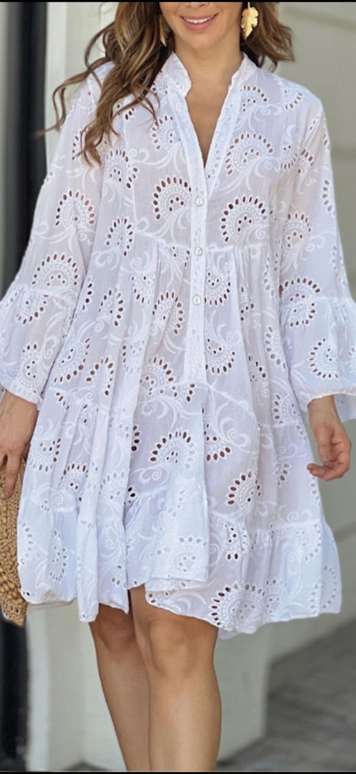 Women's Casual Balloon Sleeve Mini Dress