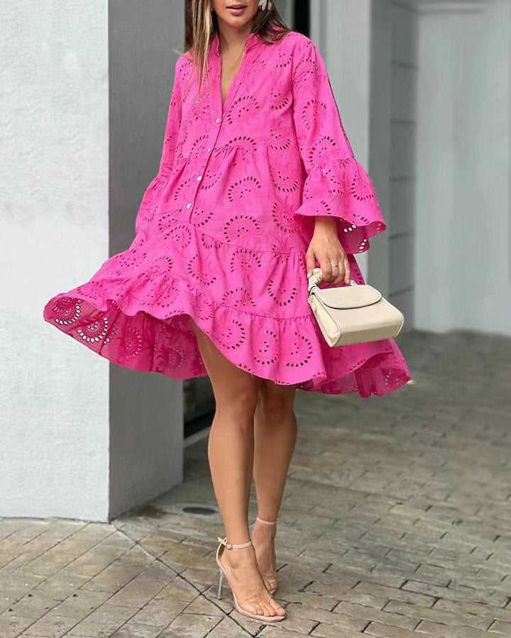 Women's Casual Balloon Sleeve Mini Dress