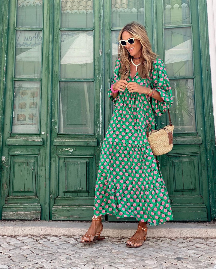 Women's Polka Dot Maxi Dress – Casual Summer Style