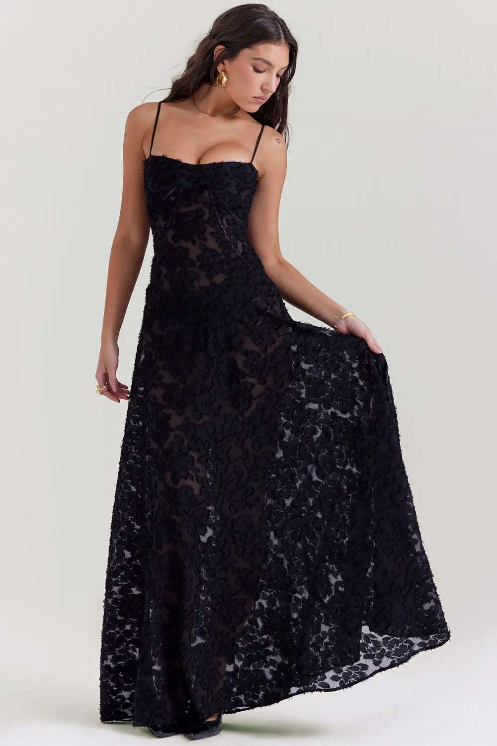Women's Elegant Open Back Maxi Dress