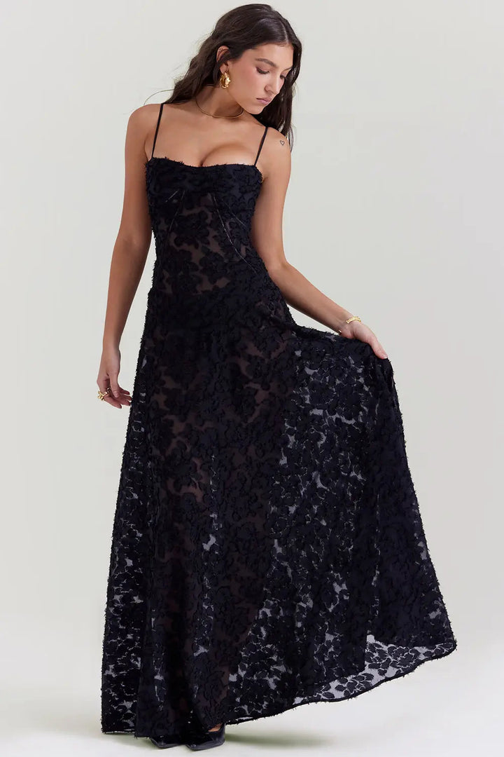 Women's Elegant Open Back Maxi Dress