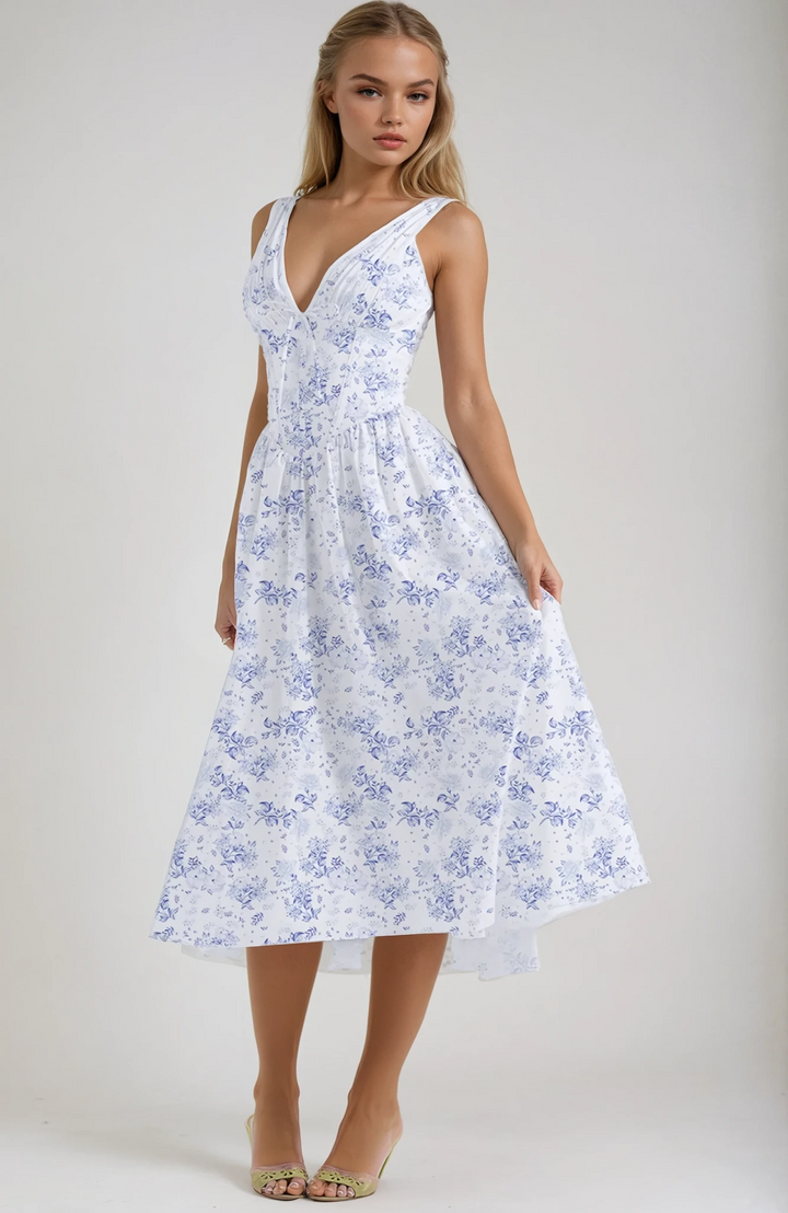 Women's Elegant Sleeveless A-Line Midi Dress