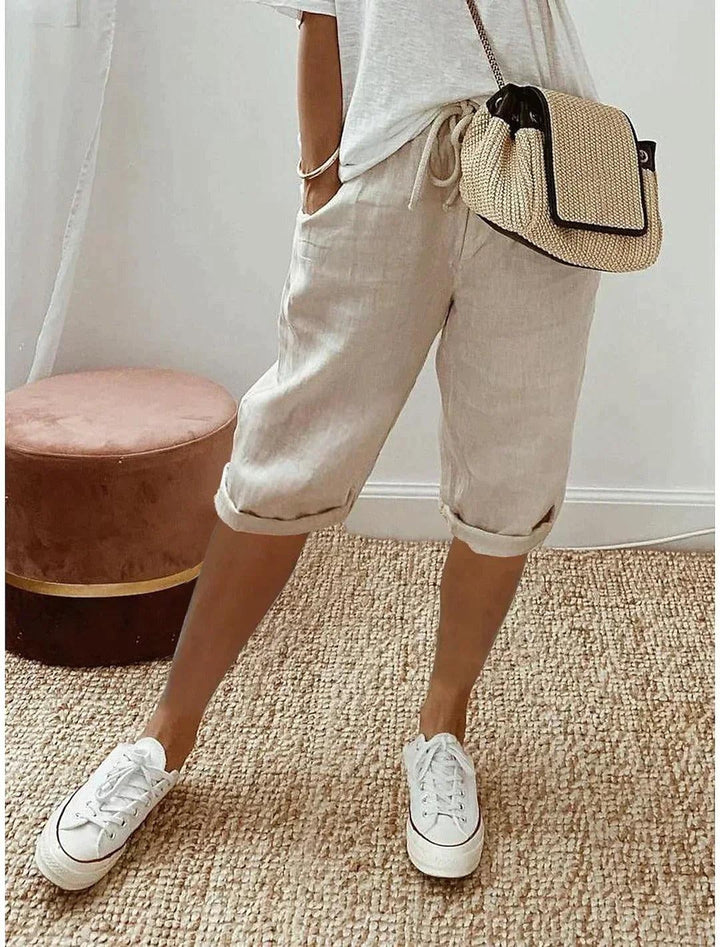 Imogen | Women's Relaxed Linen Capri Pants