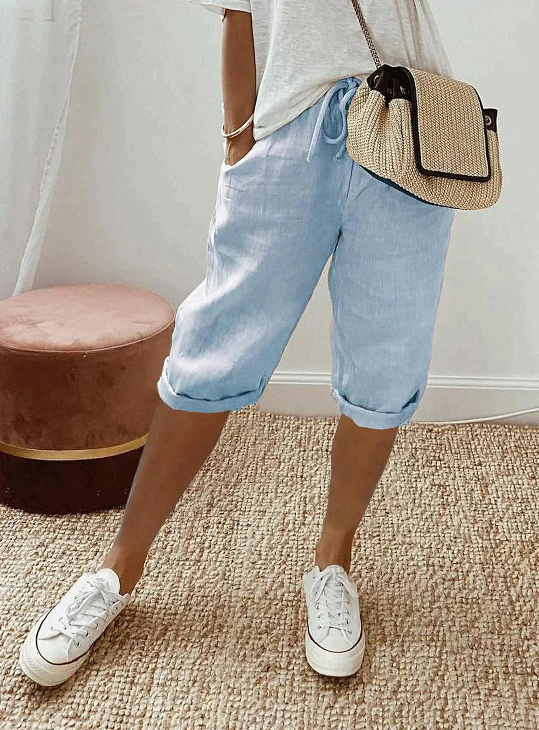 Imogen | Women's Relaxed Linen Capri Pants