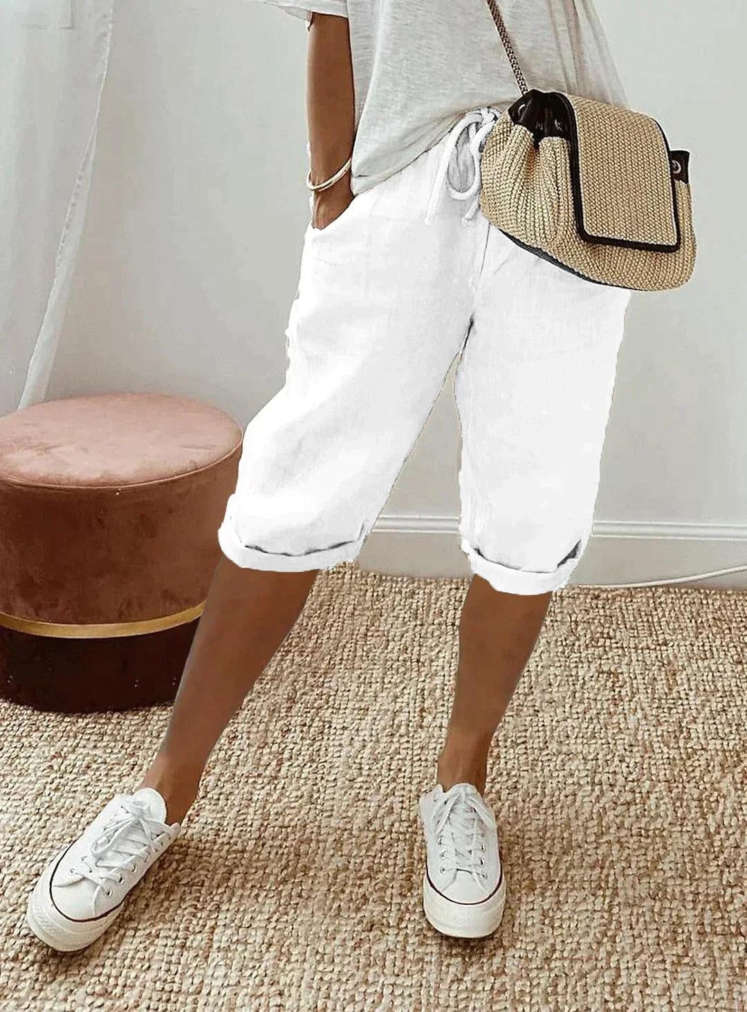 Imogen | Women's Relaxed Linen Capri Pants