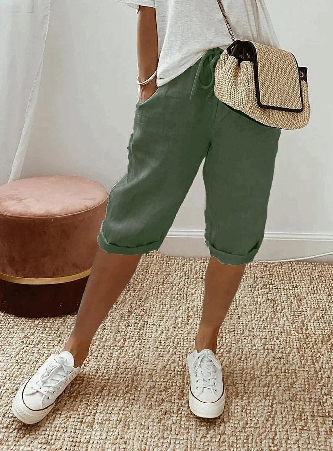 Imogen | Women's Relaxed Linen Capri Pants