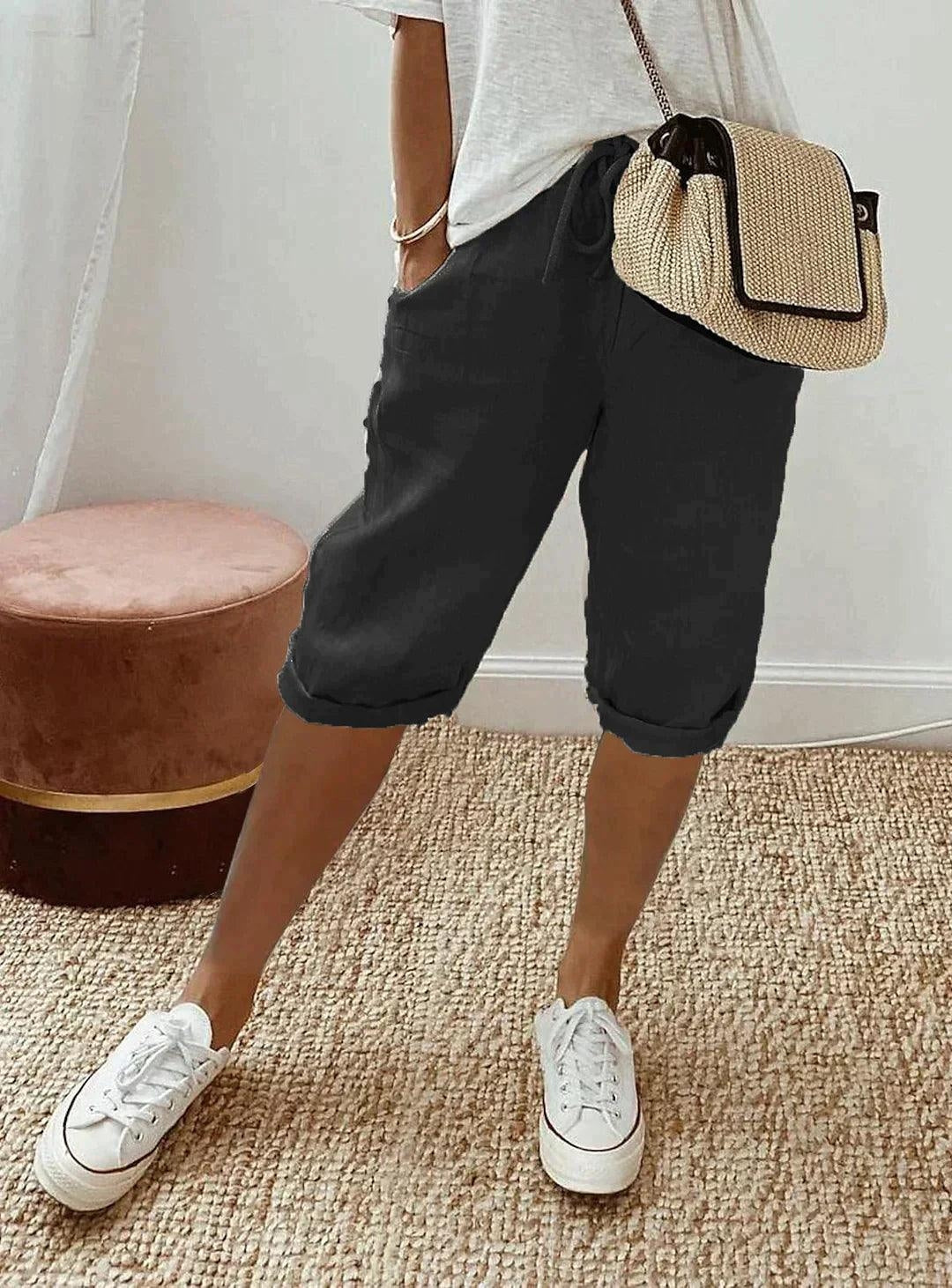 Imogen | Women's Relaxed Linen Capri Pants