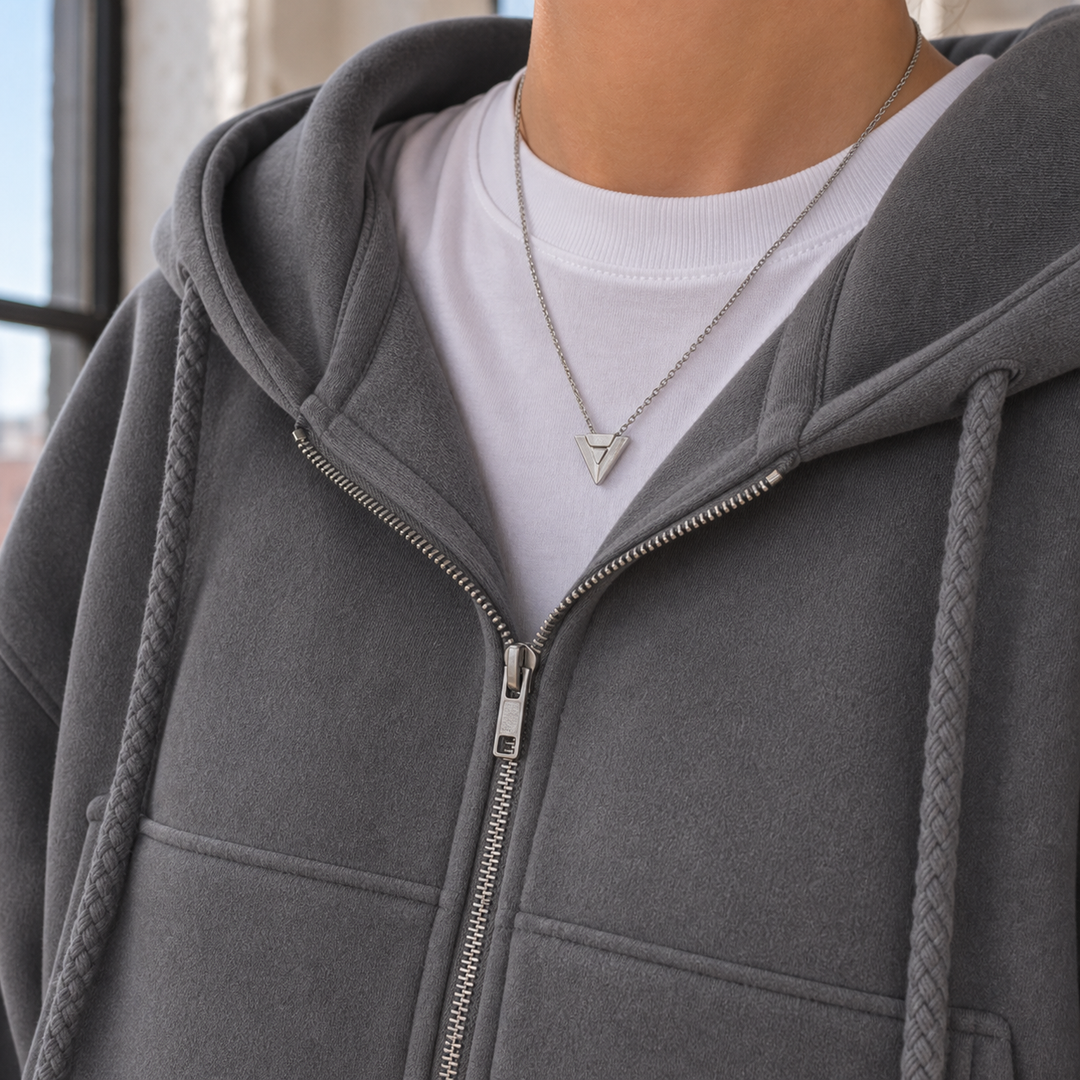 Women's Cropped Oversized Zip-Up Hoodie with Puffed Sleeves