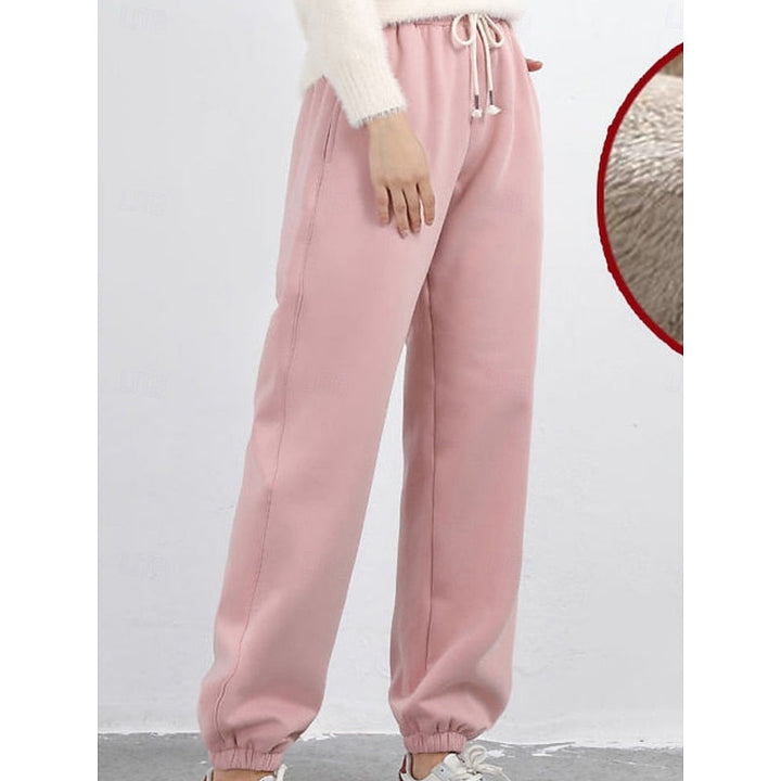 Women's High Waist Brushed Lined Fall Sweatpants
