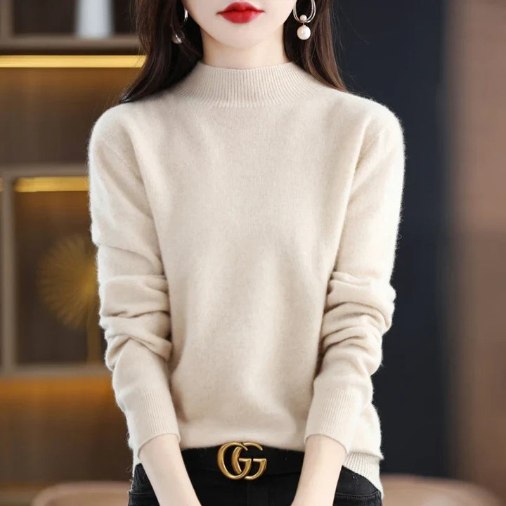 Women's Merino Wool Button-Front Cardigan with Long Sleeves