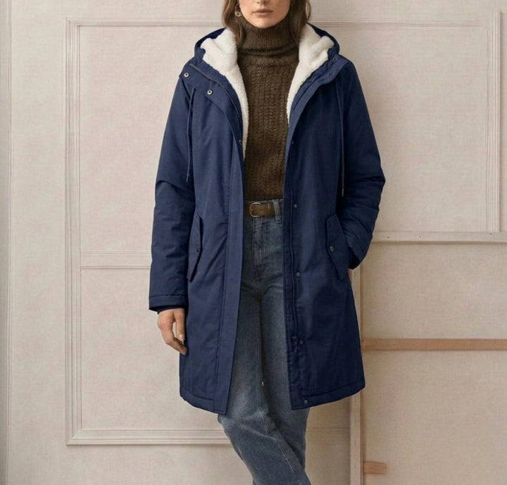 Women's Fleece-Lined Parka with Hood and Water-Resistant Shell