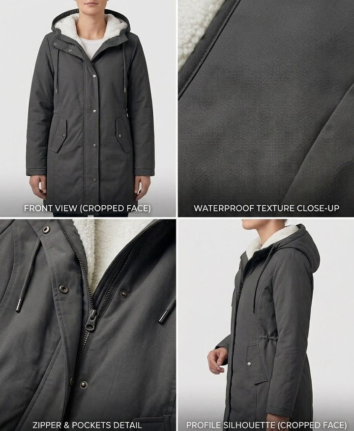 Women's Fleece-Lined Parka with Hood and Water-Resistant Shell