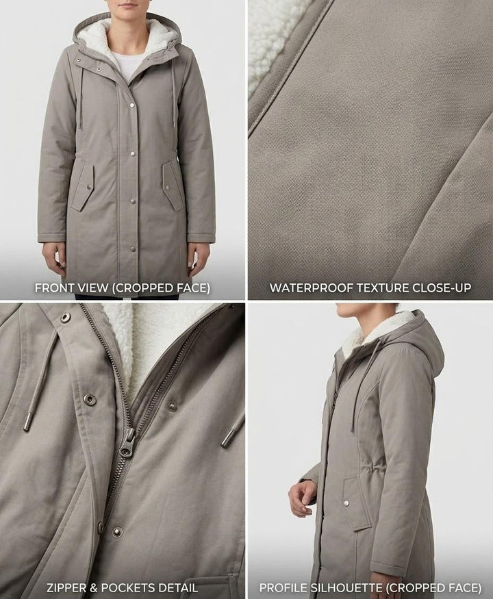 Women's Fleece-Lined Parka with Hood and Water-Resistant Shell