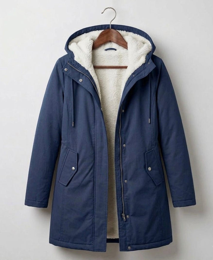 Women's Fleece-Lined Parka with Hood and Water-Resistant Shell