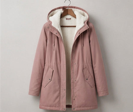 Women's Fleece-Lined Parka with Hood and Water-Resistant Shell